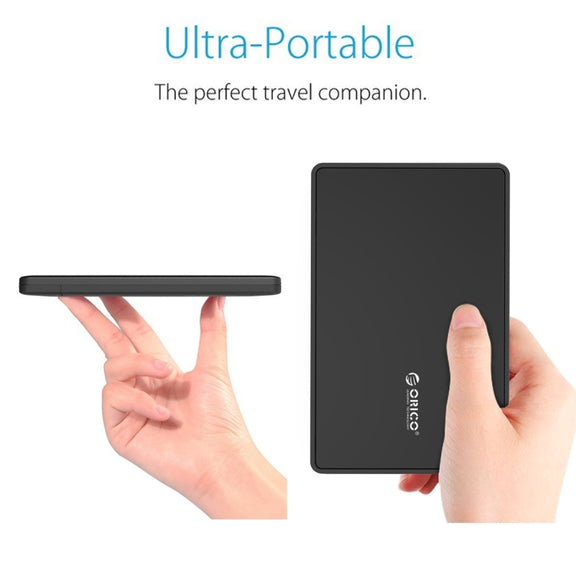 ORICO 2588US3 USB3.0 External Hard Disk Box Storage Case for 2.5 inch SATA HDD / SSD 9.5mm Laptop PC(Black)