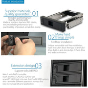 ORICO 1106SS CD-ROM Space HDD Mobile Rack Internal 3.5 inch HDD Convertor Enclosure(Black)