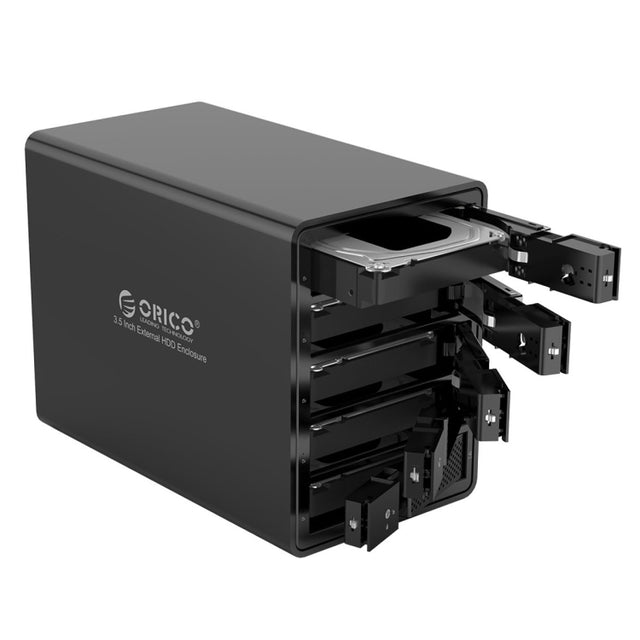 ORICO 9558U3 5-bay USB 3.0 Type-B Aluminum 3.5 inch SSD / SATA HDD Enclosure Storage Hard Disk Box for Laptop Computer Desktop PC(Black)