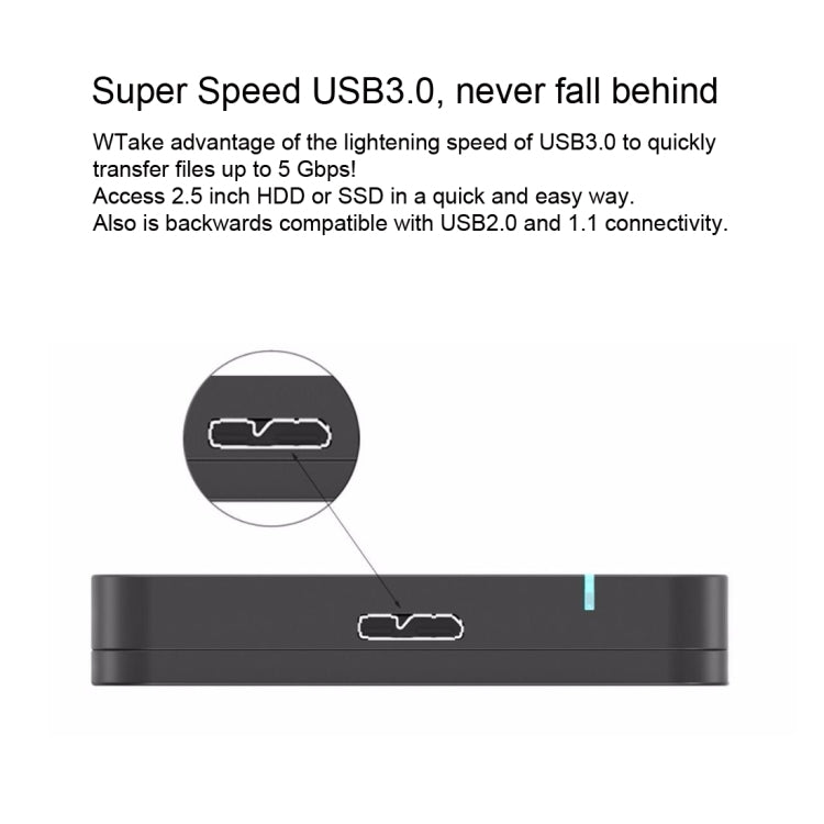 ORICO 2569S3 USB3.0 Micro-B External Hard Disk Box Storage Case for 9.5mm 2.5 inch SATA HDD / SSD(Black)
