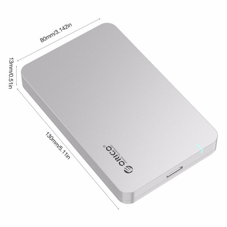 ORICO 2569S3 USB3.0 Micro-B External Hard Disk Box Storage Case for 9.5mm 2.5 inch SATA HDD / SSD(Silver)