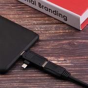 USB-C / Type-C Male + Micro USB Male to USB 2.0 Female Adapter(Black)