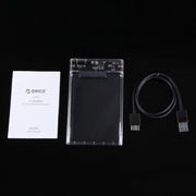 ORICO 2139U3-CR USB3.0 Transparent External Hard Disk Box Storage Case for 9.5mm 2.5 inch SATA HDD / SSD