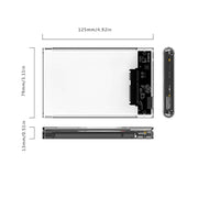 ORICO 2139U3-CR USB3.0 Transparent External Hard Disk Box Storage Case for 9.5mm 2.5 inch SATA HDD / SSD
