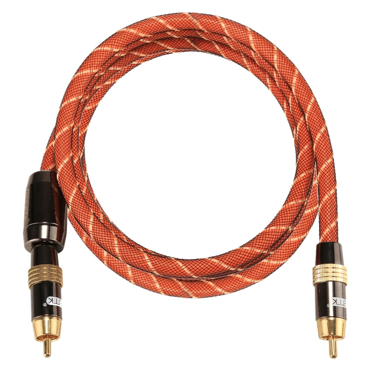 EMK TZ/A 1.5m OD8.0mm Gold Plated Metal Head RCA to RCA Plug Digital Coaxial Interconnect Cable Audio / Video RCA Cable