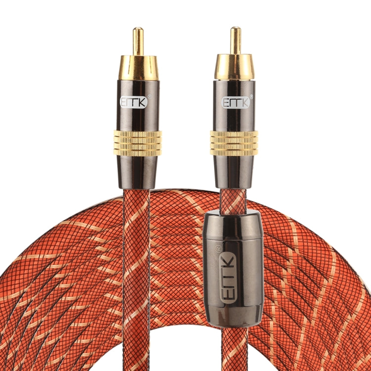 EMK TZ/A 8m OD8.0mm Gold Plated Metal Head RCA to RCA Plug Digital Coaxial Interconnect Cable Audio / Video RCA Cable