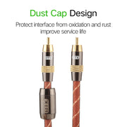 EMK TZ/A 8m OD8.0mm Gold Plated Metal Head RCA to RCA Plug Digital Coaxial Interconnect Cable Audio / Video RCA Cable