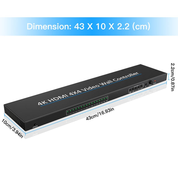 NK-H44 4K Ultra HD 4X4 HDMI Video Wall Controller Multi-screen Splicing Processor (US Plug)