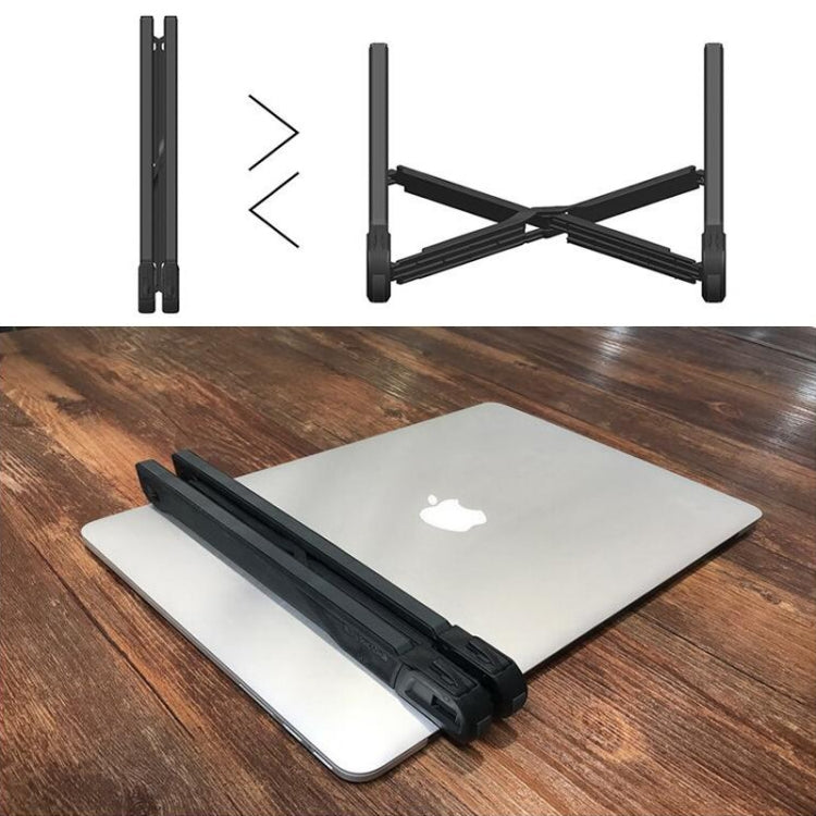 NEXSTAND Laptop Height Extender Holder Stand Folding Portable Computer Heat Dissipation Bracket, Size: 27x3.9x3.6cm(Black)