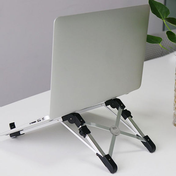 Aluminum Alloy Laptop Height Extender Holder Stand Folding Portable Computer Heat Dissipation Bracket, Size: 24.5x3.3x2.8cm(Black)
