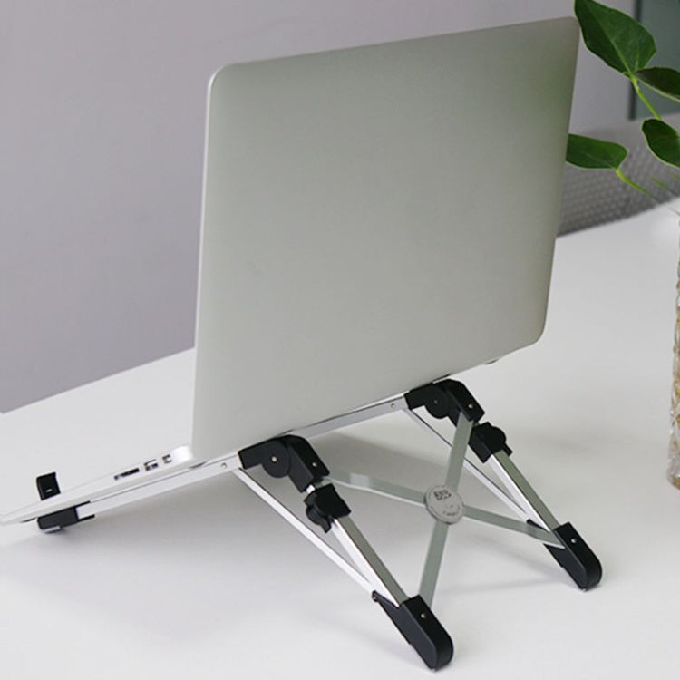 Aluminum Alloy Laptop Height Extender Holder Stand Folding Portable Computer Heat Dissipation Bracket, Size: 24.5x3.3x2.8cm(Black)