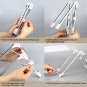 Aluminum Alloy Laptop Height Extender Holder Stand Folding Portable Computer Heat Dissipation Bracket, Size: 24.5x3.3x2.8cm (White)