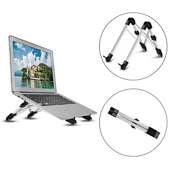 Aluminum Alloy Laptop Height Extender Holder Stand Folding Portable Computer Heat Dissipation Bracket, Size: 24.5x3.3x2.8cm (White)