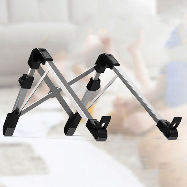 Aluminum Alloy Laptop Height Extender Holder Stand Folding Portable Computer Heat Dissipation Bracket, Size: 24.5x3.3x2.8cm (White)