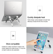 Aluminum Alloy Laptop Height Extender Holder Stand Folding Portable Computer Heat Dissipation Bracket, Size: 24.5x3.3x2.8cm (White)