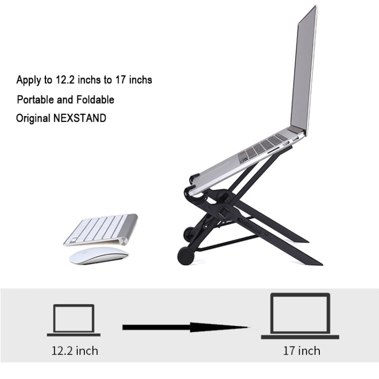 Nexstand K2 Laptop Height Extender Holder Stand Folding Portable Computer Heat Dissipation Bracket, Size: 35.4x4x4cm(Black)