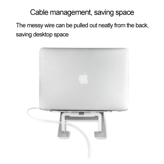 Laptop Height Extender Holder Stand Folding Portable Computer Heat Dissipation Bracket, Size: 22.3x23.5x1.3cm (Silver)