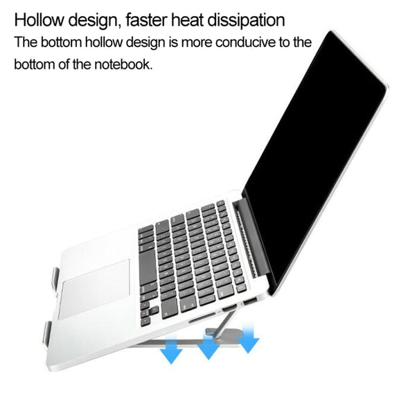 Laptop Height Extender Holder Stand Folding Portable Computer Heat Dissipation Bracket, Size: 22.3x23.5x1.3cm (Silver)