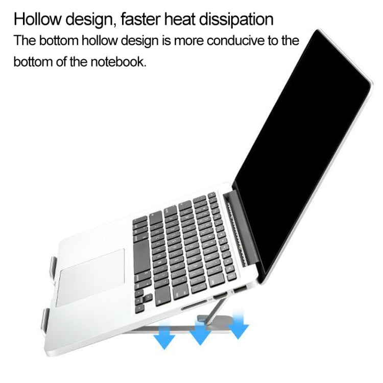 Laptop Height Extender Holder Stand Folding Portable Computer Heat Dissipation Bracket, Size: 22.3x23.5x1.3cm (Silver)