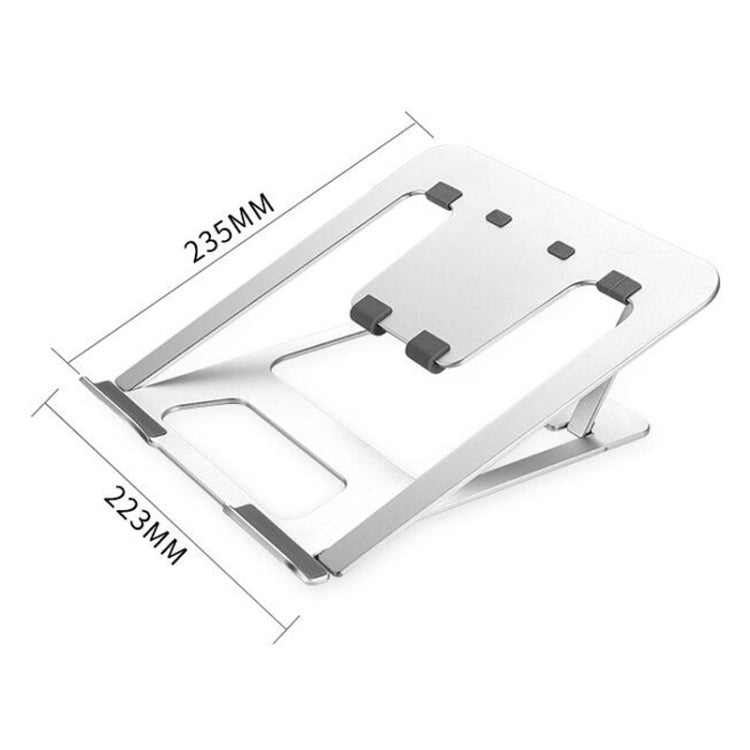 Laptop Height Extender Holder Stand Folding Portable Computer Heat Dissipation Bracket, Size: 22.3x23.5x1.3cm (Silver)