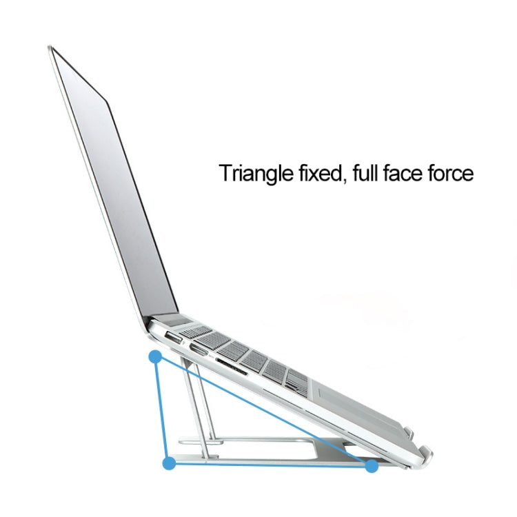 Laptop Height Extender Holder Stand Folding Portable Computer Heat Dissipation Bracket, Size: 22.3x23.5x1.3cm (Silver)