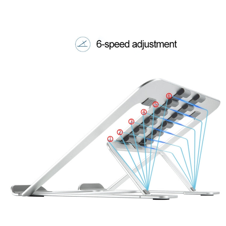 Laptop Height Extender Holder Stand Folding Portable Computer Heat Dissipation Bracket, Size: 22.3x23.5x1.3cm (Silver)