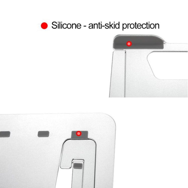 Laptop Height Extender Holder Stand Folding Portable Computer Heat Dissipation Bracket, Size: 22.3x23.5x1.3cm (Silver)