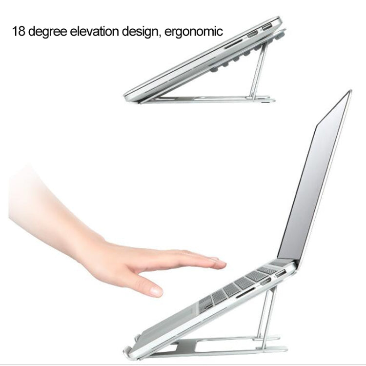 Laptop Height Extender Holder Stand Folding Portable Computer Heat Dissipation Bracket, Size: 22.3x23.5x1.3cm (Silver)