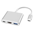 V125 UCB-C / Type-C Male to PD +  HDMI + USB 3.0 Female 3 in 1 Converter(Silver) - USB HUB by PMC TechLife | Online Shopping South Africa | PMC TechLife
