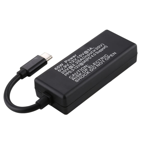65W 5 Pin MagSafe Series to USB-C / Type-C Converter for MacBook (Black)