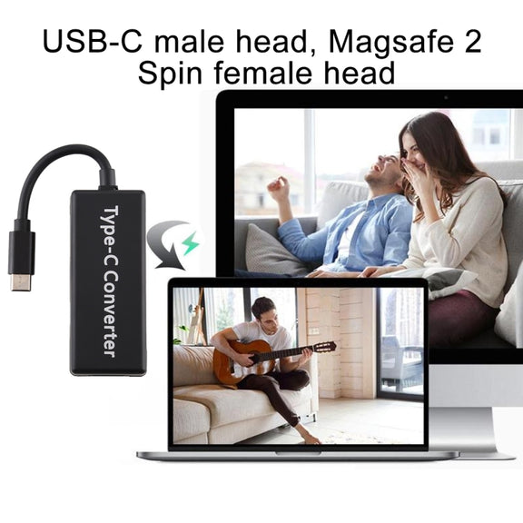 65W 5 Pin MagSafe Series to USB-C / Type-C Converter for MacBook (Black)