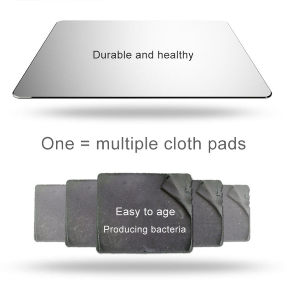 Aluminum Alloy Double-sided Non-slip Mat Desk Mouse Pad, Size : S(Black)