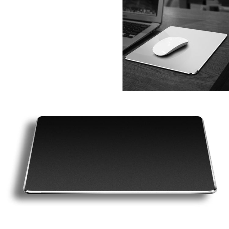 Aluminum Alloy Double-sided Non-slip Mat Desk Mouse Pad, Size : M(Black)