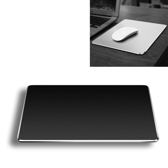 Aluminum Alloy Double-sided Non-slip Mat Desk Mouse Pad, Size : M(Black)