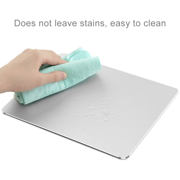 Aluminum Alloy Double-sided Non-slip Mat Desk Mouse Pad, Size : L(Silver)