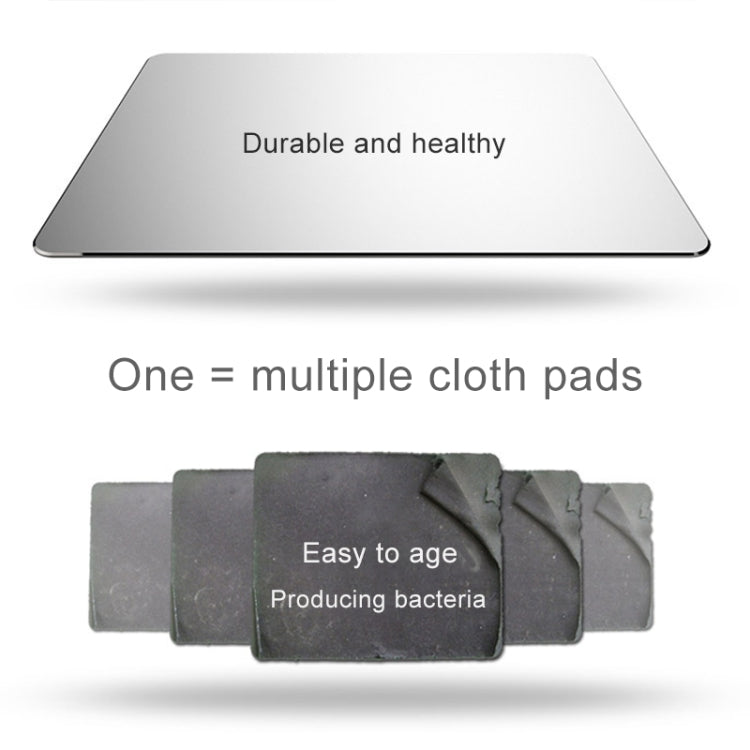 Aluminum Alloy Double-sided Non-slip Mat Desk Mouse Pad, Size : L(Silver)