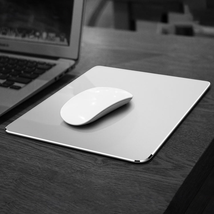 Aluminum Alloy Double-sided Non-slip Mat Desk Mouse Pad, Size : L(Silver)