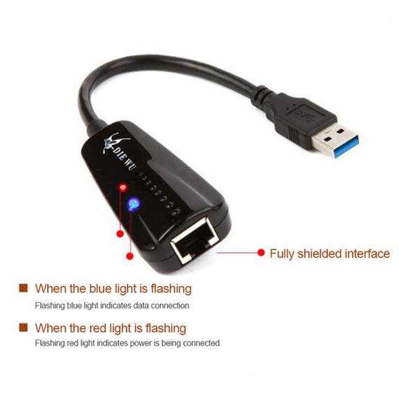 DIE WU TXA042 Realtek 8153 USB 3.0 to Gigabit Ethernet RJ45 LAN 10/100/1000Mbps Network Card Adapter