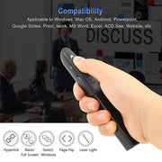 XM930 2.4GHz Wireless Laser PowerPoint Page Turning Pen Multimedia Wireless Presentation Projection Pen with USB Receiver, Support Low Battery Remind, Remote Control Distance: 100m(White)