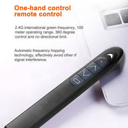 XM930 2.4GHz Wireless Laser PowerPoint Page Turning Pen Multimedia Wireless Presentation Projection Pen with USB Receiver, Support Low Battery Remind, Remote Control Distance: 100m(White)