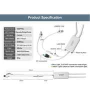 VONETS VAP11S 2.4G Mini Wireless Bridge 300Mbps WiFi Repeater with 2 Antennas