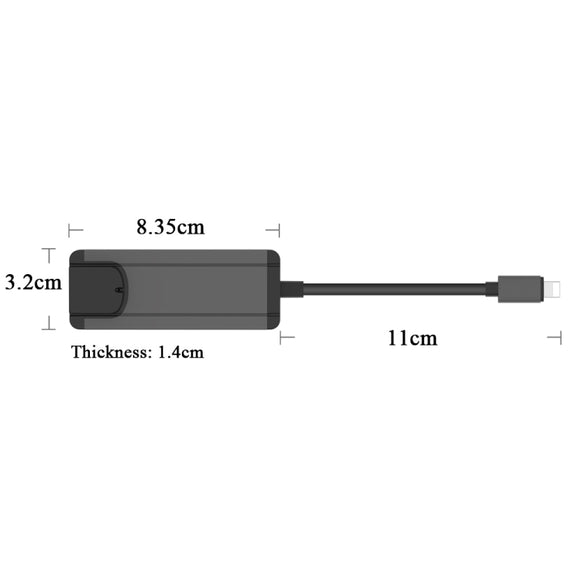 Onten 75002 8PIN to RJ45 Hub USB 2.0 Adapter(Dark Green)