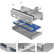 ORICO MH4PU Aluminum Alloy 4 Ports USB 3.0 Clip-type HUB with 1m USB Cable, Clip Width Range: 10-32mm