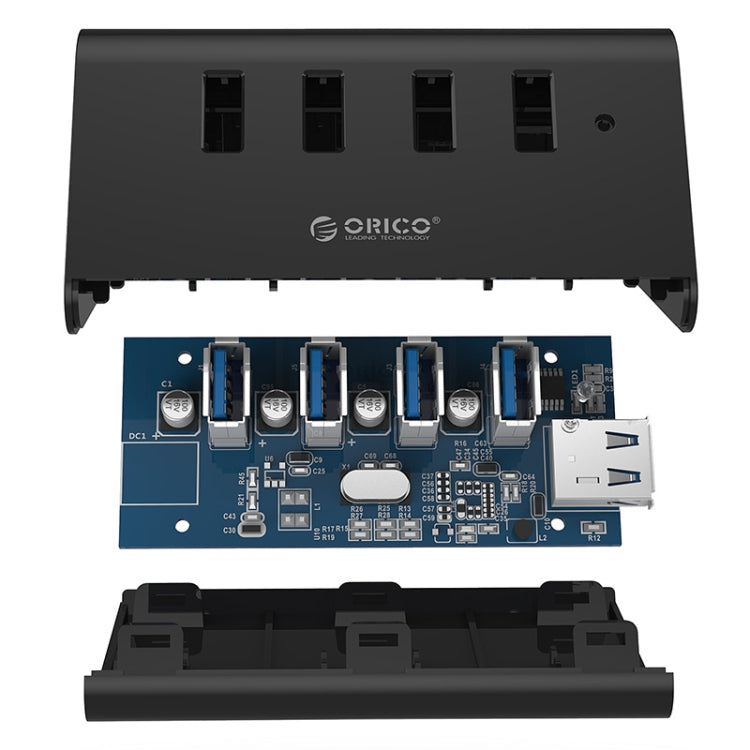 ORICO SHC-U3 ABS Material Desktop 4 Ports USB 3.0 HUB with Phone / Tablet Holder & 1m USB Cable & LED Indicator