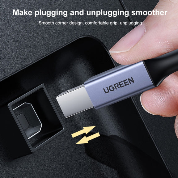 Ugreen Type-C / USB-C to Type-B Printer Nylon Braid Connect Data Cable, Length: 3m