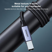 Ugreen Type-C / USB-C to Type-B Printer Nylon Braid Connect Data Cable, Length: 3m