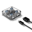 ORICO MH4U-100 USB 3.0 Transparent Desktop HUB with 100cm Micro USB Cable - USB 3.0 HUB by ORICO | Online Shopping South Africa | PMC TechLife | Buy Now Pay Later Mobicred