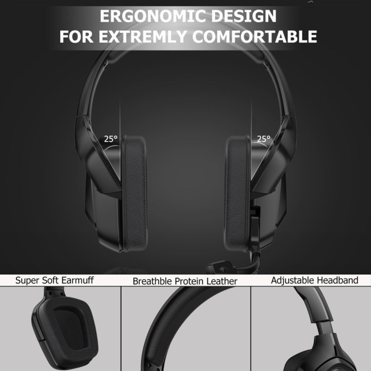 K20i Stereo Gaming Headset with Microphone RGB Light for XBox One / Laptop Tablet (Black)