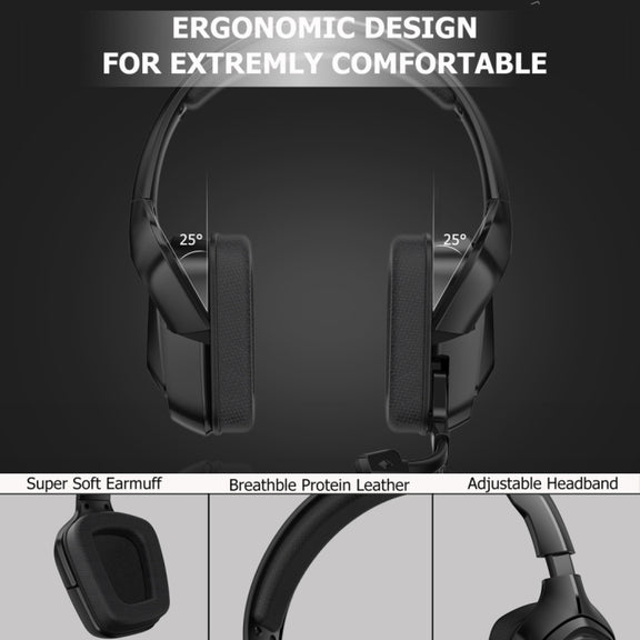K20i Stereo Gaming Headset with Microphone RGB Light for XBox One / Laptop Tablet (Black)