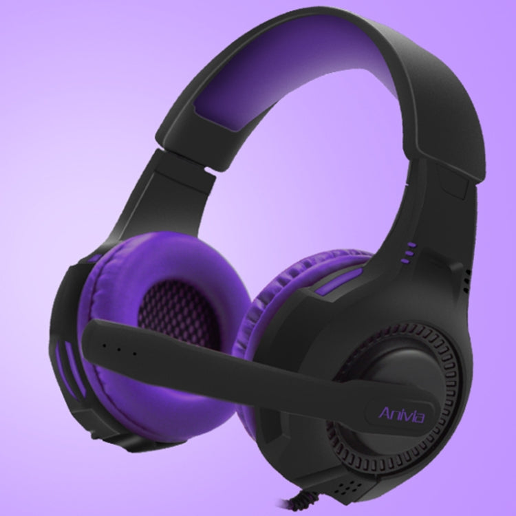 SADES AH-68 3.5mm Plug Wire-controlled E-sports Gaming Headset with Retractable Microphone, Cable Length: 2m(Black purple)